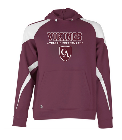Adult Unisex Columbus Academy Vikings Athletic Performance Graphic Holloway Colorblock Fleece Hoodie