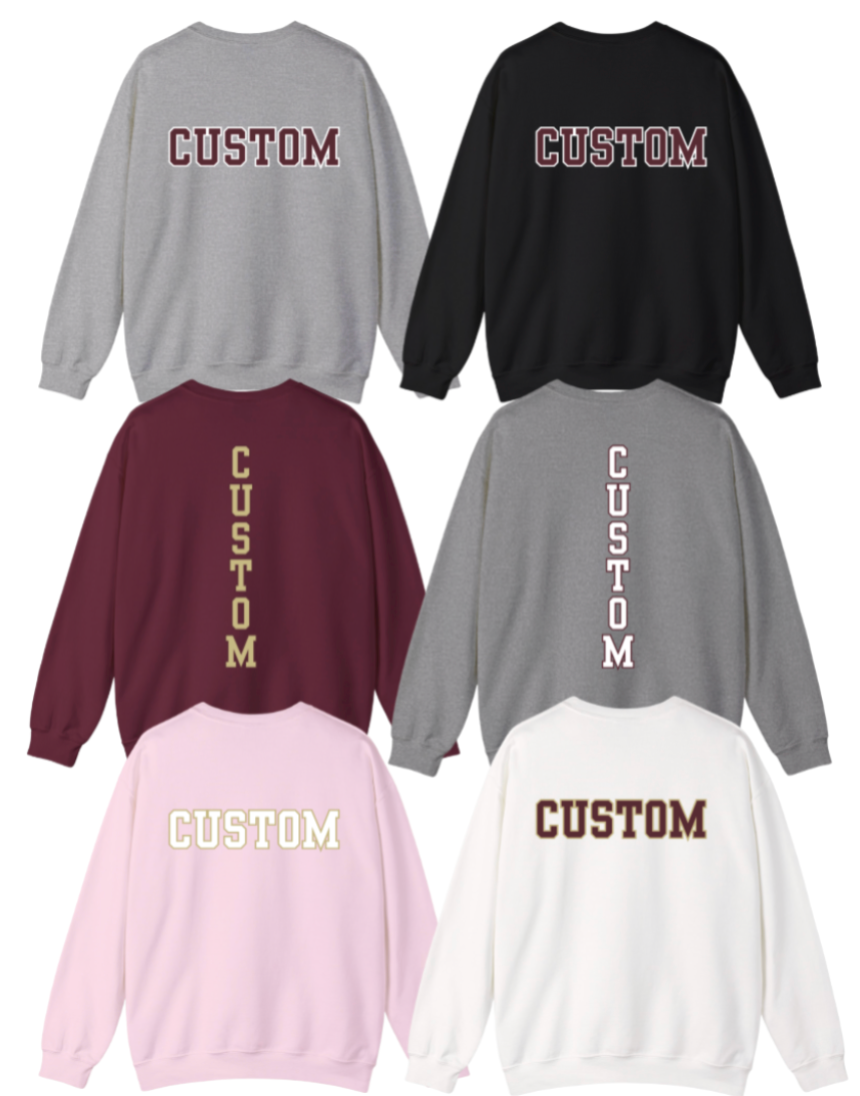 Youth Choose your Graphic Sweatshirt with Customized Back - Columbus Academy Winter Sports