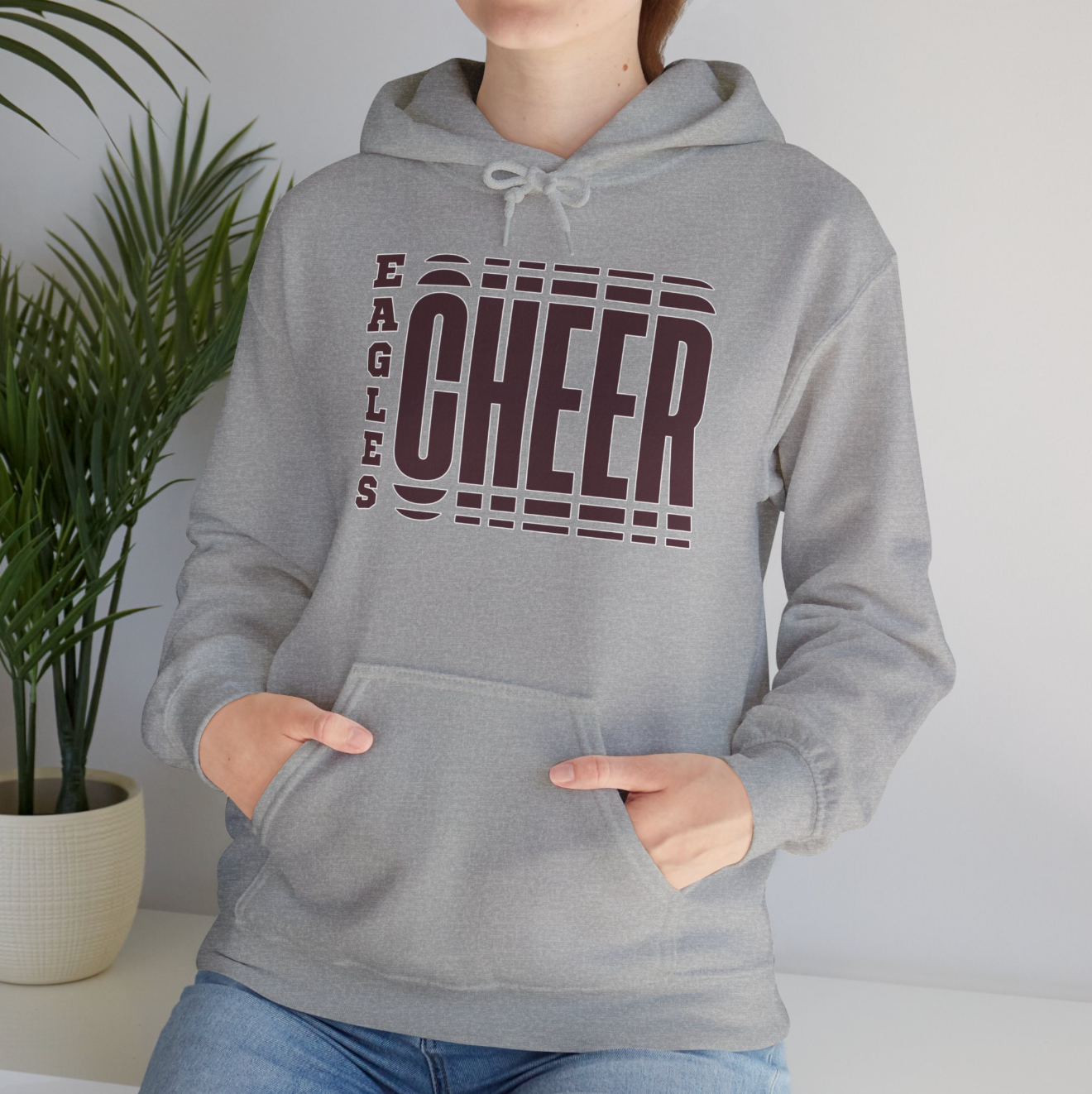 Adult Unisex Eagles Cheer Spirit Repeat Graphic Hoodie