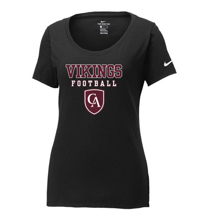 Women's Columbus Academy Vikings Football Graphic Nike Core Cotton Scoop Neck Tee