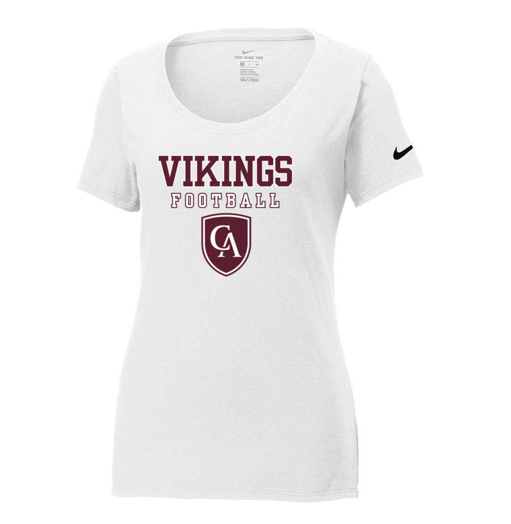 Women's Columbus Academy Vikings Football Graphic Nike Core Cotton Scoop Neck Tee