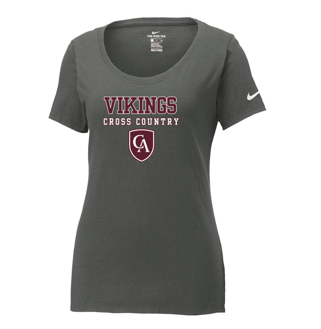 Women's Columbus Academy Vikings Cross Country Graphic Nike Core Cotton Scoop Neck Tee