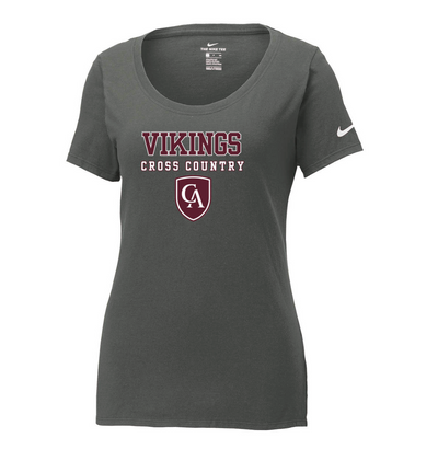 Women's Columbus Academy Vikings Cross Country Graphic Nike Core Cotton Scoop Neck Tee