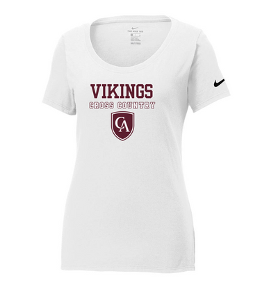 Women's Columbus Academy Vikings Cross Country Graphic Nike Core Cotton Scoop Neck Tee
