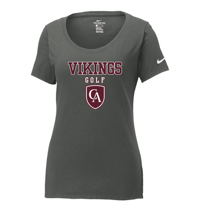 Women's Columbus Academy Vikings Golf Graphic Nike Core Cotton Scoop Neck Tee