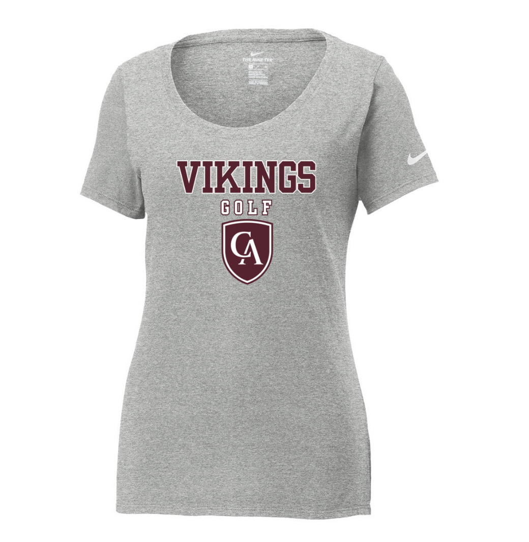 Women's Columbus Academy Vikings Golf Graphic Nike Core Cotton Scoop Neck Tee