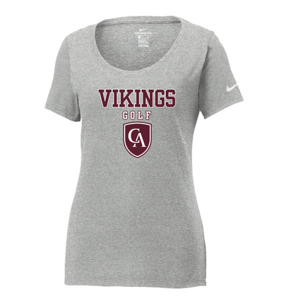 Women's Columbus Academy Vikings Golf Graphic Nike Core Cotton Scoop Neck Tee