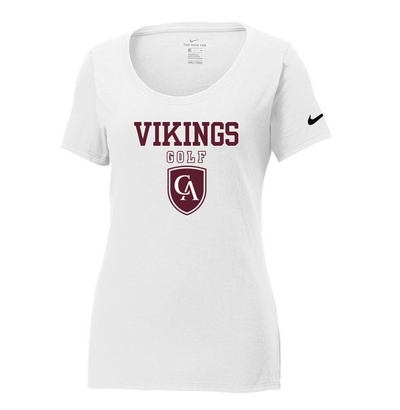 Women's Columbus Academy Vikings Golf Graphic Nike Core Cotton Scoop Neck Tee