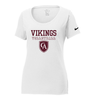Women's Columbus Academy Vikings Volleyball Graphic Nike Core Cotton Scoop Neck Tee