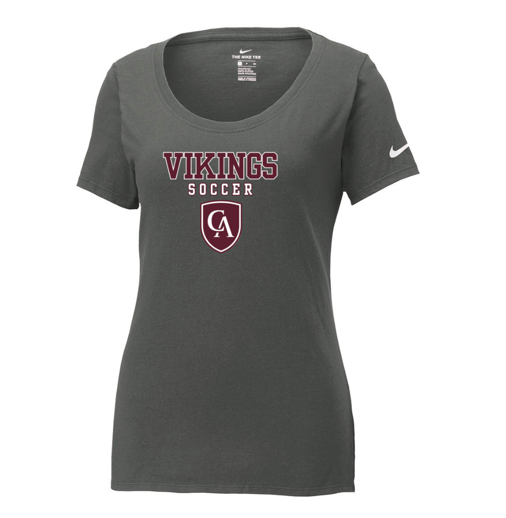 Women's Columbus Academy Vikings Soccer Graphic Nike Core Cotton Scoop Neck Tee