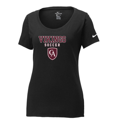 Women's Columbus Academy Vikings Soccer Graphic Nike Core Cotton Scoop Neck Tee