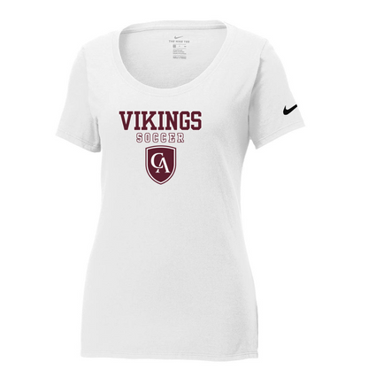Women's Columbus Academy Vikings Soccer Graphic Nike Core Cotton Scoop Neck Tee