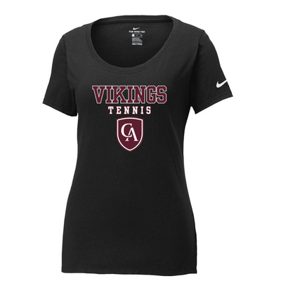 Women's Columbus Academy Vikings Tennis Graphic Nike Core Cotton Scoop Neck Tee