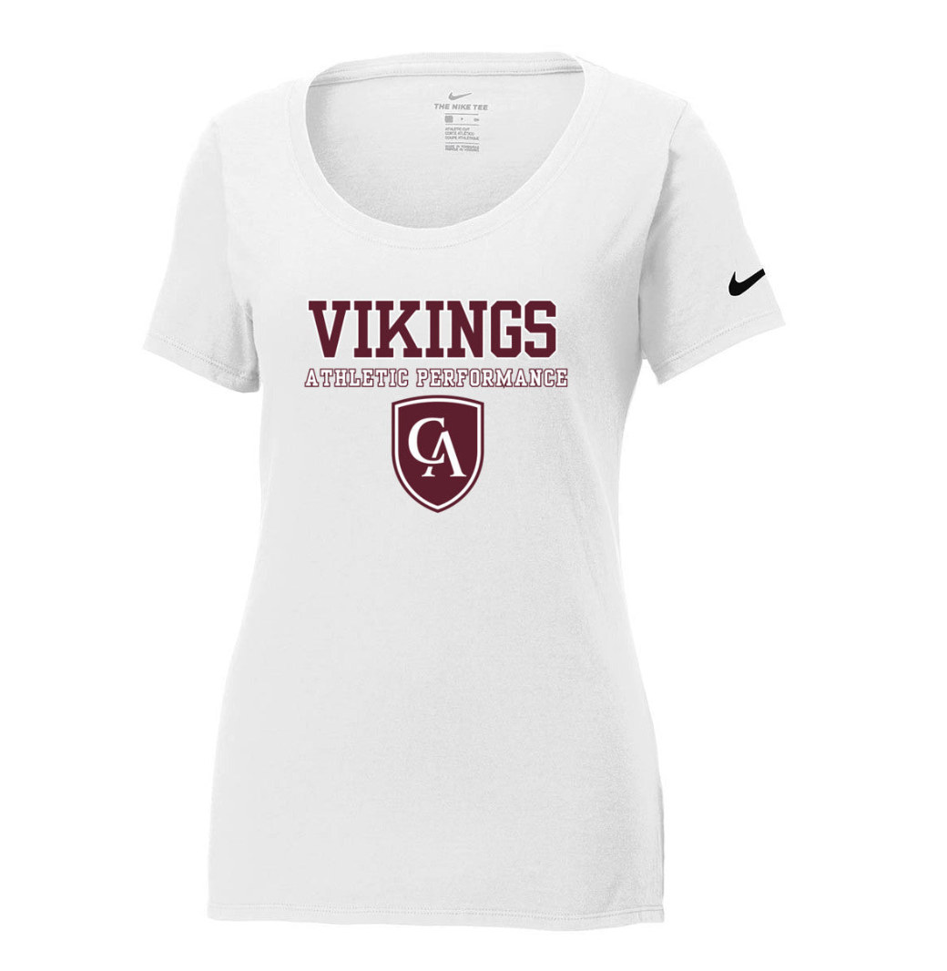 Women's Columbus Academy Vikings Athletic Performance Graphic Nike Core Cotton Scoop Neck Tee