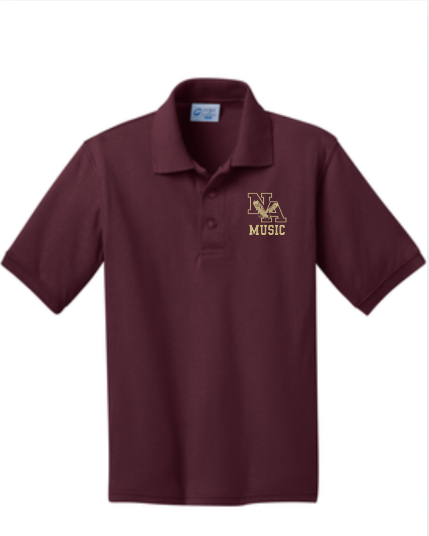 2025-26 Youth Sizing Middle School Band, Orchestra and Choir Concert Polo - New Albany Eagles