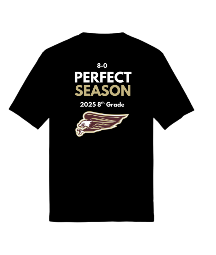Adult Unisex Official NAMS 8th Grade Football Perfect Season Graphic Sport-Tek Performance Tee