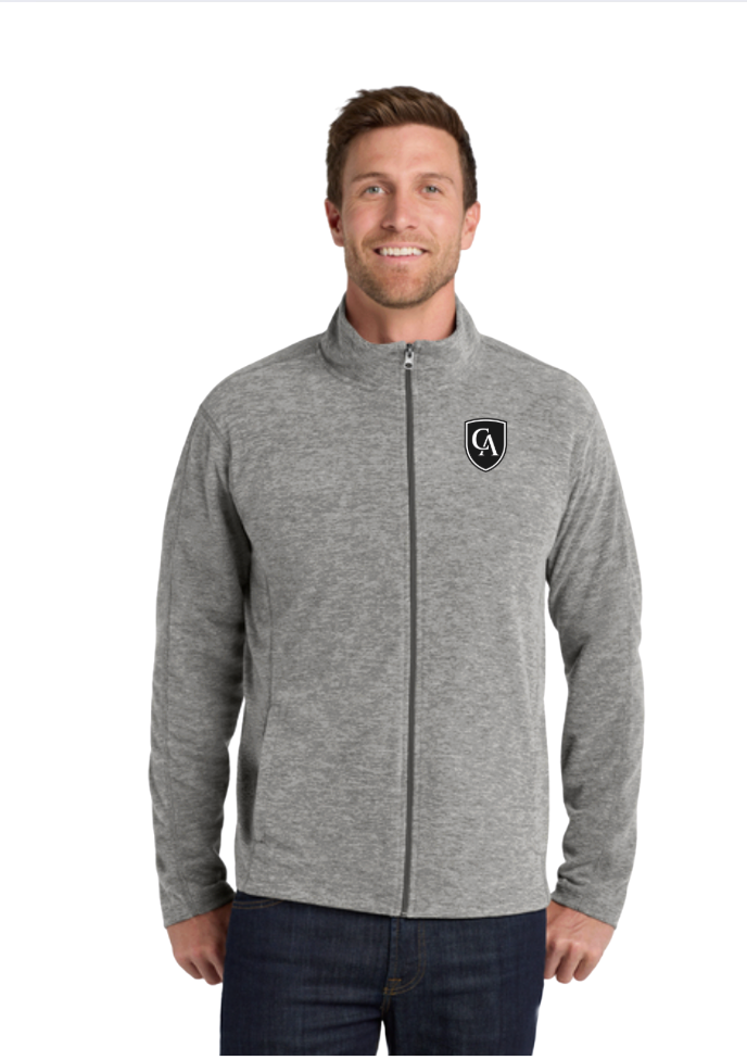 Adult Unisex Zip Front Columbus Academy Logo Embroidered Microfleece Jacket