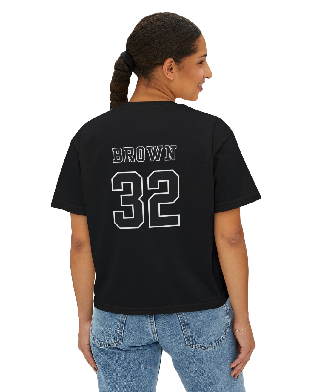 Women's Choose your Graphic Short Sleeve Boxy Crop Tee with Customized Back - Westerville Central Football