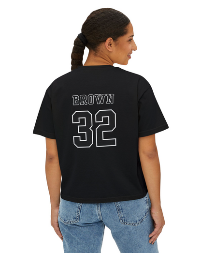 Women's Choose your Graphic Short Sleeve Boxy Crop Tee with Customized Back - Westerville Central Football