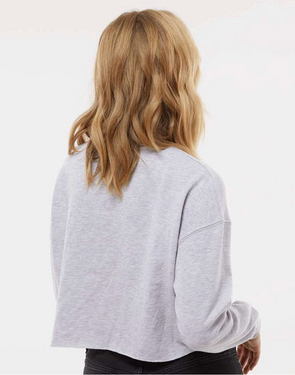 Women's Vintage Distressed Westerville Central Football Graphic Lightweight Cropped Fleece Sweatshirt