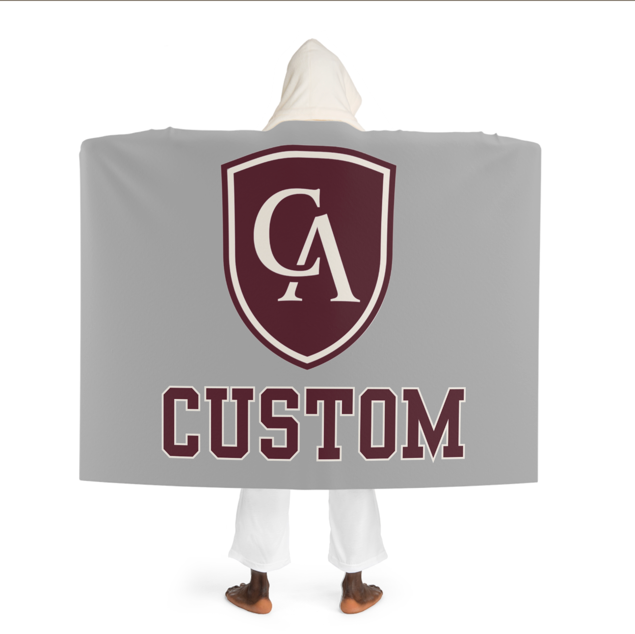 Columbus Academy Hooded Sherpa Fleece Blanket - CUSTOMIZED
