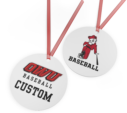 Customized Metal Ornament - OWU Bishops Baseball
