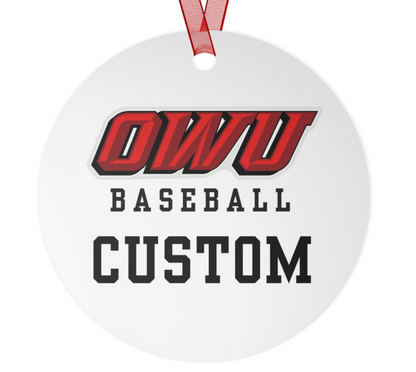 Customized Metal Ornament - OWU Bishops Baseball