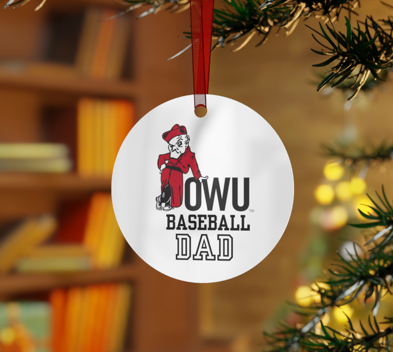 Customized Metal Ornament - OWU Bishops Baseball
