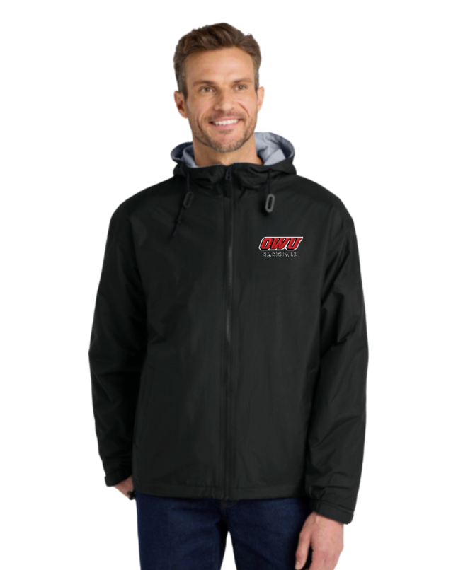 Adult Unisex OWU Bishops Baseball Wind & Water Resistant Full Zip Hooded Jacket