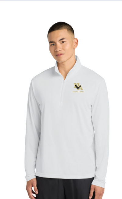 Men's New Albany Basketball Sport-Tek Quarter Zip Pullover with Gold Logo