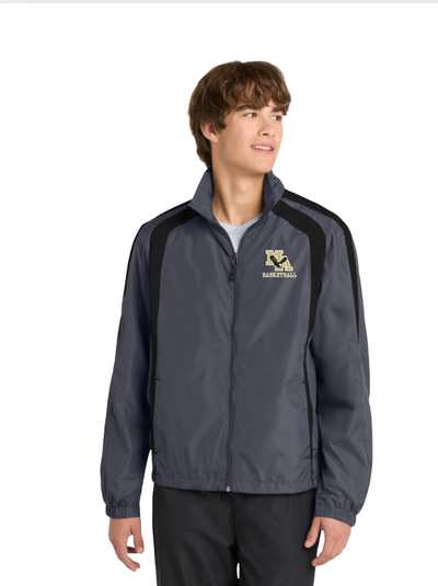 Men's New Albany Basketball Classic Gold Logo Sport-Tek Colorblock Windbreaker Jacket