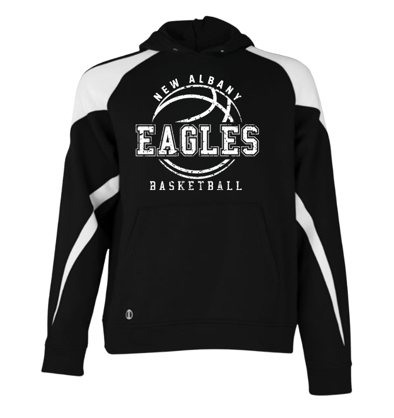 Adult Unisex New Albany Eagles Rebound Retro Distressed Graphic Holloway Colorblock Fleece Hoodie