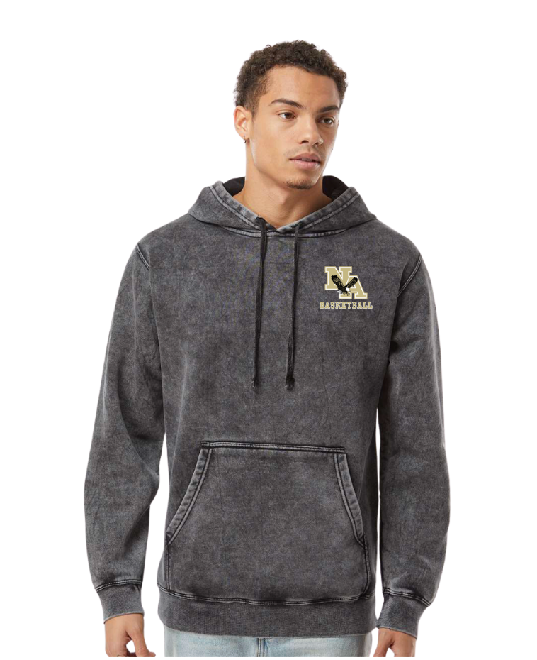 Adult Unisex New Albany Basketball Logo Graphic Mineral Wash Hoodie