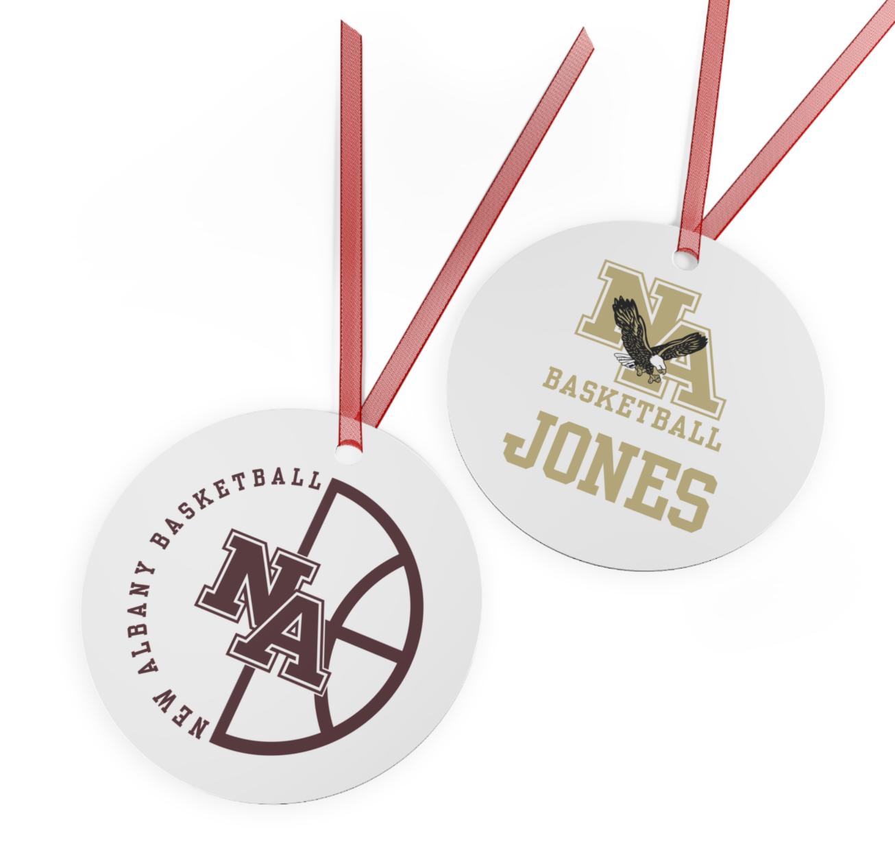Customized Metal Ornament - New Albany Eagles Basketball