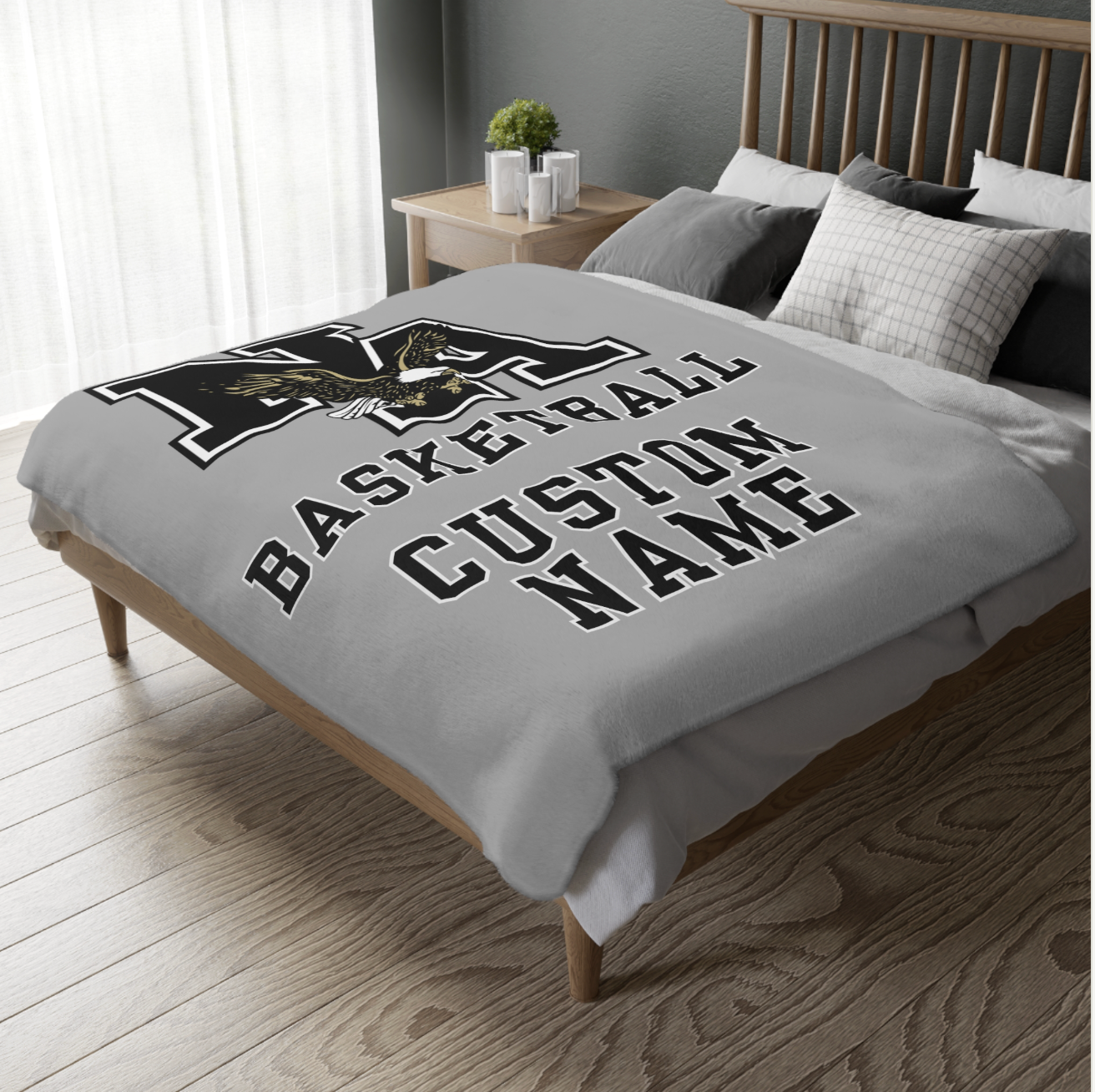 CUSTOMIZED Choose your Graphic Super Soft Reversible Velveteen Microfiber Blanket (Two-sided print) - New Albany Basketball