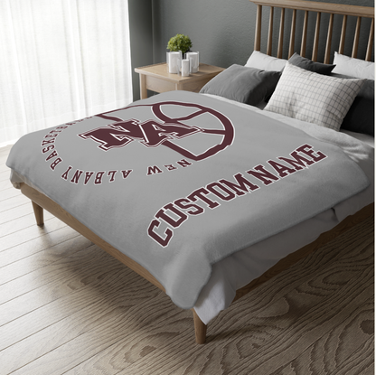 CUSTOMIZED Choose your Graphic Super Soft Reversible Velveteen Microfiber Blanket (Two-sided print) - New Albany Basketball