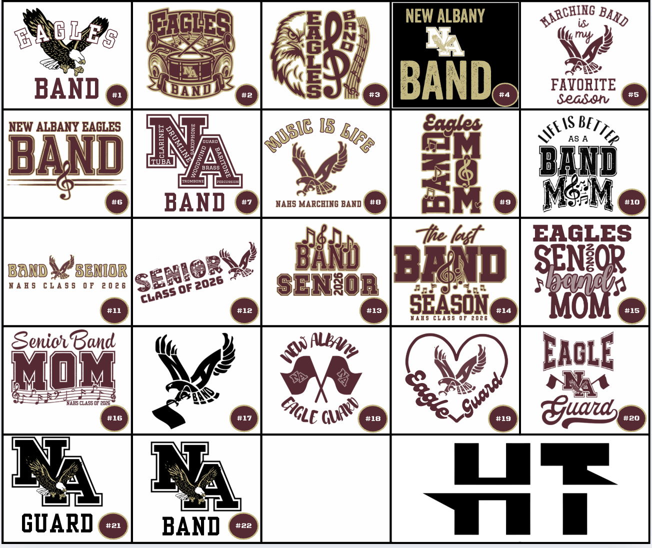 Adult Unisex Choose your Graphic Short Sleeve Soft Tee with Customized Back - New Albany Band