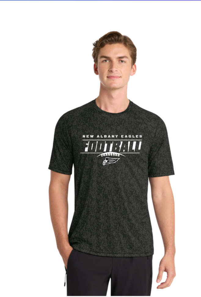 Adult Unisex New Albany Eagles Goal Line Graphic Short Sleeve Digi Camo Competitor Performance Tee