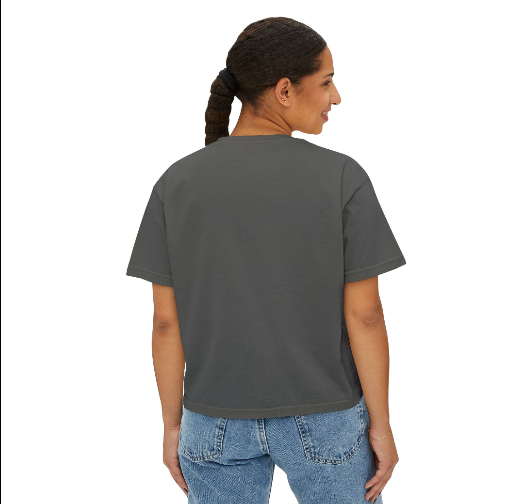 Women's Vintage Distressed Eagles Graphic Boxy Crop Short Sleeve Tee