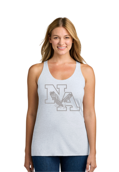 Women's Grey Tonal NA Logo Graphic Super Soft Racerback Tank