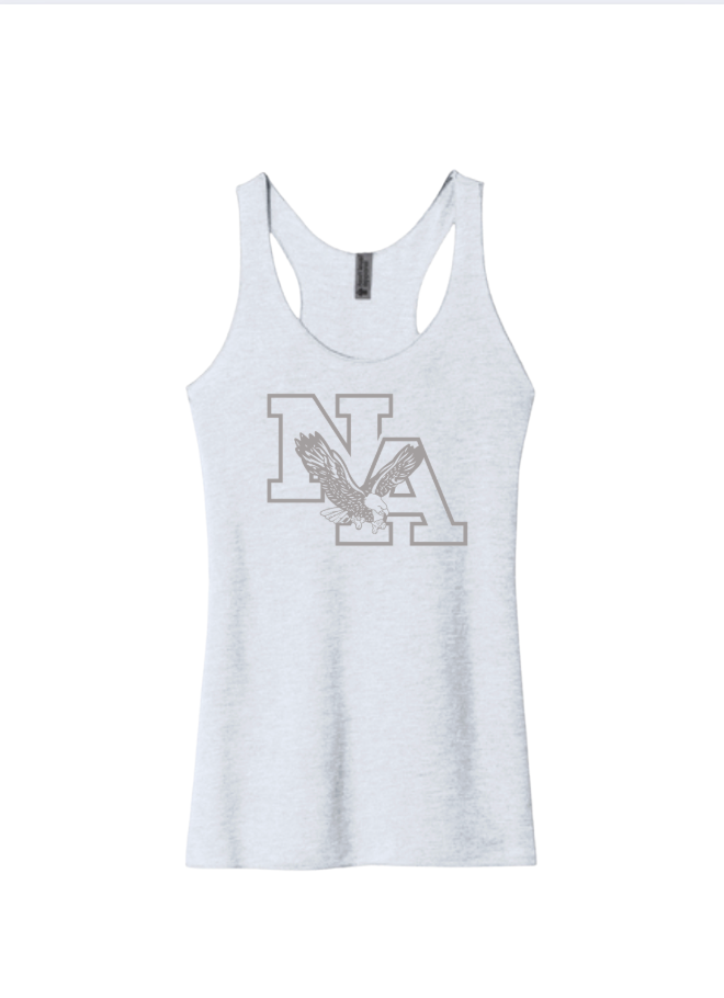 Women's Grey Tonal NA Logo Graphic Super Soft Racerback Tank