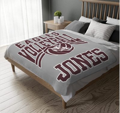 CUSTOMIZED Choose your Graphic Super Soft Reversible Velveteen Microfiber Blanket (Two-sided print) - New Albany Volleyball