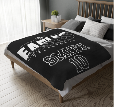 CUSTOMIZED Choose your Graphic Super Soft Reversible Velveteen Microfiber Blanket (Two-sided print) - New Albany Volleyball