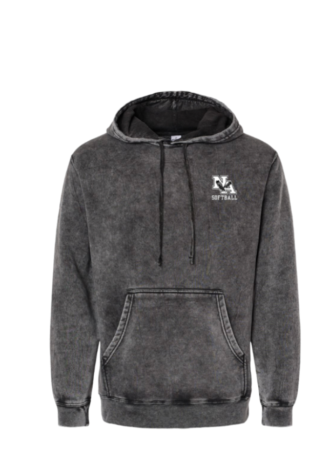 Adult Unisex New Albany Softball Logo Graphic Mineral Wash Hoodie