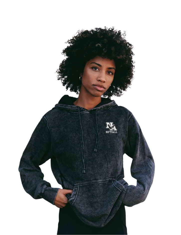 Adult Unisex New Albany Softball Logo Graphic Mineral Wash Hoodie