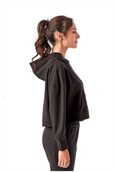 Eagles Glitter Cheer Half- Zip Cropped Hooded Sweatshirt with Customized Name