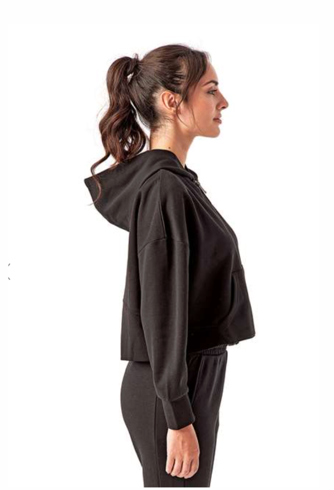 Eagles Glitter Cheer Half- Zip Cropped Hooded Sweatshirt with Customized Name