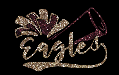 Eagles Glitter Cheer Half- Zip Cropped Hooded Sweatshirt with Customized Name