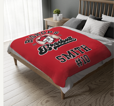 CUSTOMIZED Choose your Graphic Super Soft Reversible Velveteen Microfiber Blanket (Two-sided print) - OWU Bishops Baseball