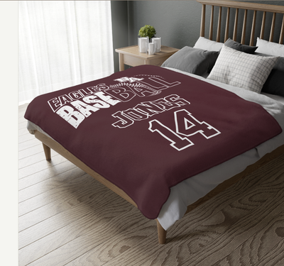 CUSTOMIZED Choose your Graphic Super Soft Reversible Velveteen Microfiber Blanket (Two-sided print) - New Albany BASEBALL
